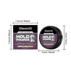 GleamXi Herren Haarpomade Styling Wachs 70g starker Halt hoher Glanz sauberes Frisieren.