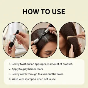 GleamXi Haarfärbestift Ansatzkaschierung für graues Haar Abdeckung natürliches Schwarz.
