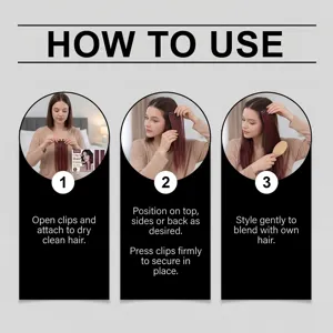 Clip-in hair extensions burgundy synthetic hair pieces easy wear volume length styling tools