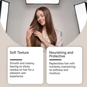 Collagen hair mask detail showing smooth, nourished and shiny hair texture for daily care.