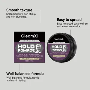 GleamXi Hairstyle Pomade Detailansicht mit glatter Textur und einfacher Verteilbarkeit.