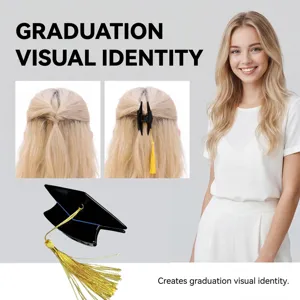 Graduierung Haarklammer mit gelber Quaste schwarze Haarschmuck Haarnadel fur Damen Styling