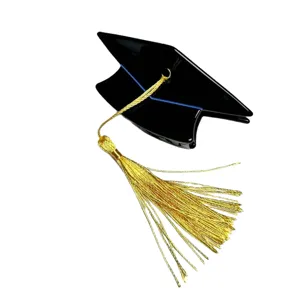 Kreativer Doktorhut Haarklammer Damen Haarnadel Schwarze Harz Haarklammer Mit Goldener Quaste Abschluss Party Styling Accessoire
