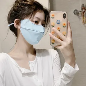 Ice Silk Sun Protection Face Mask Breathable UV Protection Face Cover Outdoor Cycling Anti Dust Visor For Women