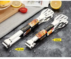 Stainless steel food tongs kitchen BBQ meat clip set 28.5cm and 24cm cooking utensils