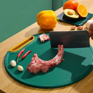 Round plastic cutting board non-slip kitchen chopping block for fruit and meat use