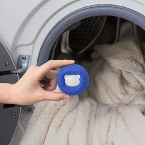 Pallina da bucato in spugna panda carina per rimuovere peli e prevenire grovigli