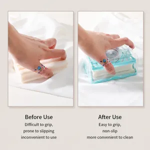 Multi-functional soap foaming box with drainage tray for easy household soap storage and use.