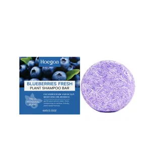Hoegoa Barre de Shampoing Extrait de Plante de Myrtille Contrôle Doux du Sébum Hydratant Cheveux Dodu Lisses Soin Shampoing Solide