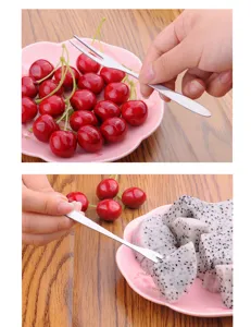 Stainless steel fruit forks two-prong dessert forks small cocktail forks for party and home use.