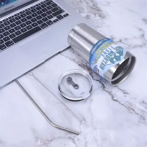 30oz stainless steel vacuum insulated tumbler with lid straw and cleaning brush set for travel.