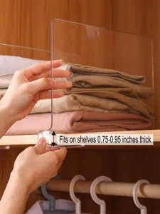 Klare Acryl Regalabtrennung für Schrankorganisation, transparente Trennwand zur Aufbewahrung.