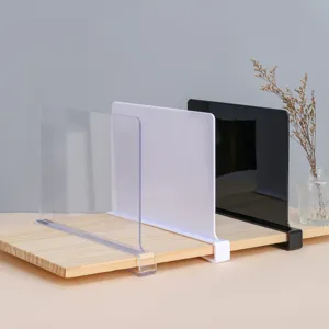 Acryl Regal Teiler für Kleiderschrank Organisation, transparente und schwarze Trennwand.
