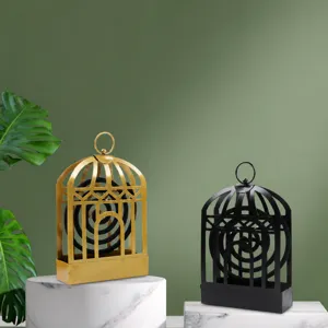 Porta Zampirone in Ferro Battuto Stile Nordico Gabbia per Uccelli Ignifugo Cenerino Decorazione Casa