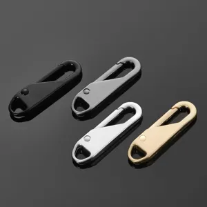 Universal detachable metal zipper pulls replacement repair kit for bags and clothing items.