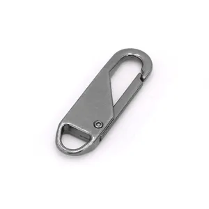 Universal metal zipper pull detachable replacement for luggage clothing repair hardware accessory.