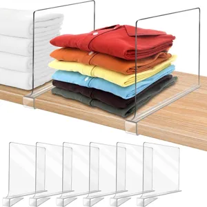 Transparent Acryl Kleiderschrank Regal Teiler Garderobe Trennwand Klares Aufbewahrungs-Trennzeichen für Kleidung Handtaschen