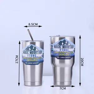 Stainless steel tumbler 30oz double wall vacuum insulated travel mug with straw and lid.