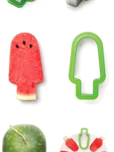 Taglia anguria creativo stampo gelato frutta utensile da cucina vista dettagliata fetta.