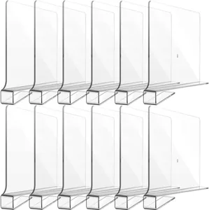 Transparente Acryl Regalteiler für Schrank Organisation, Kleiderschrank Teiler 12 Stk.