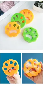 Reusable silicone pet hair remover paw shaped laundry catcher for clothes cleaning tool