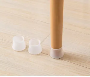 Transparent silicone chair leg protector anti slip furniture foot cover silent floor pad