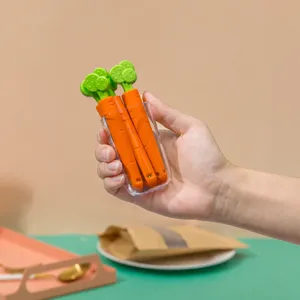 Clips de Scellement Créatifs pour Collations Alimentaires à la Carotte Clip de Sac en Plastique avec Boîte de Rangement Transparente Ustensiles de Cuisine