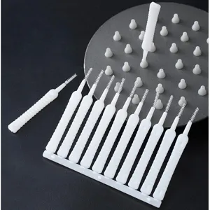 Household Cleaning Brush Mini Cleaning Tool For Shower Head Gap Plastic White Portable Cleaning Accessory