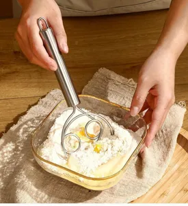 Fouet a pate en acier inoxydable melangeur de pain ergonomique outil de cuisson