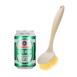 Spazzola per pulizia cucina a manico lungo in paglia di grano per lavare i piatti