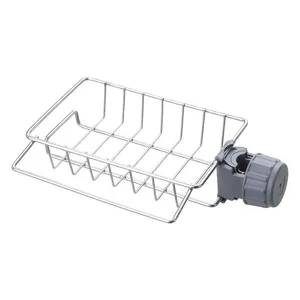 Stainless steel faucet storage rack kitchen sink drain basket caddy organizer holder.