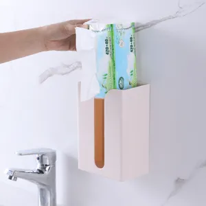 ABS wall-mounted tissue box for bathroom and kitchen, convenient plastic paper holder.
