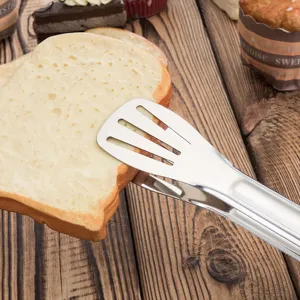 Durable stainless steel food tong kitchen barbecue bread tong steak clip food serving tool