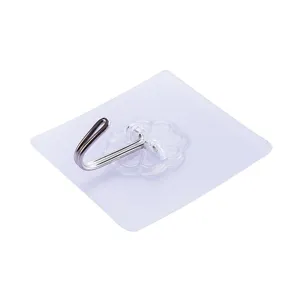 Transparent adhesive wall hook nail-free seamless hook for kitchen bathroom door hanging