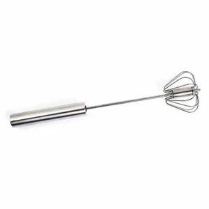 Stainless steel push whisk semi-automatic egg beater for cream mixing kitchen tool.