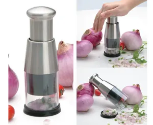 Stainless steel manual garlic press chopper kitchen food chopper onion cutter tool