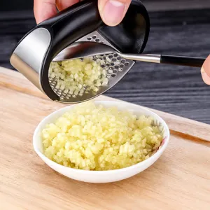 Schiacciaglio manuale in acciaio inossidabile, utensile da cucina per tritare facilmente l'aglio.