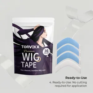 TORVIKX Perückengewebe Klebeband für Lace Front, 36 Stück transparentes doppelseitiges Tape.