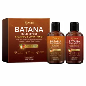 Kit de Soin Capillaire à l'Huile de Batana Shampooing et Après-Shampooing Nourrissants pour Cheveux Secs Abîmés Frisés Soin Quotidien