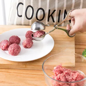 Stainless steel meatball maker tong DIY fishball mold kitchen food clip tool practical