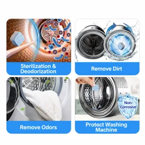 Washing machine cleaner effervescent tablets deep cleaning descaling laundry machine drum