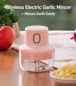 Mini Electric Garlic Chopper Wireless Portable Food Processor Garlic Mincer Kitchen Vegetable Smasher