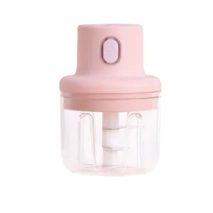 Mini electric garlic chopper wireless garlic press portable food processor pink kitchen