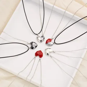 Magnetisch Hart Kettingset Legering Geometrische Wenssteen Koppel Splicing Hanger Ketting Voor Geliefden Sieraden