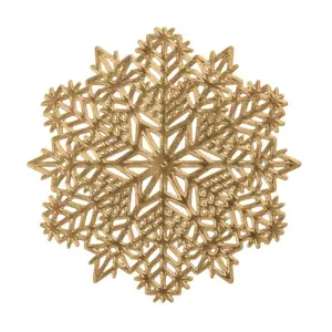Noel flocon de neige PVC dessous de verre rond isole tapis de table pour tasses cafe