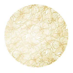 Set da tavola in PVC impermeabile con fiori dorati di lusso stile nordico tappetino termico