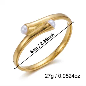 Gedetailleerde informatie over maat en gewicht van een vintage gouden parelarmband