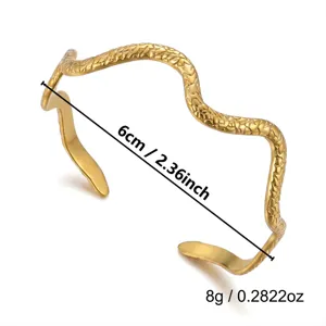 Gedetailleerde maattabel voor gouden roestvrijstalen armband met slangenprint, 6cm en 8g
