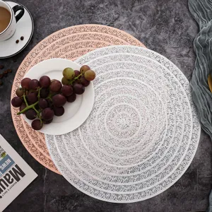 Runde hohle PVC Tischset Hitzeschutz Matte elegante Tischdekoration fuer Esszimmer