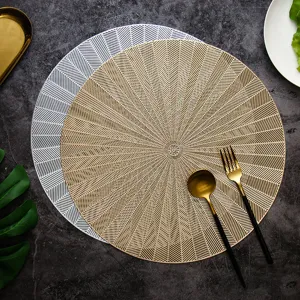 Ajour Bronzierend PVC Rundes Platzdeckchen Wärmeisoliert Waschbar Tischmatte Modern Minimalistisch Esstisch Dekor